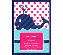 Preppy Whale Birthday Party Printable Invitation